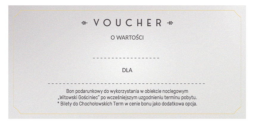 Voucher - bon podarunkowy